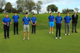 The Newcastlewest team who won the Munster final of the Boys Inter-Cub, also included is Munster Golf Chairman Jim Long. Picture: Niall O'Shea